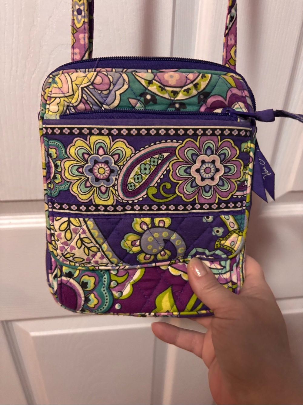 Vera Bradley Purple Paisley Floral Quilted Crossbody